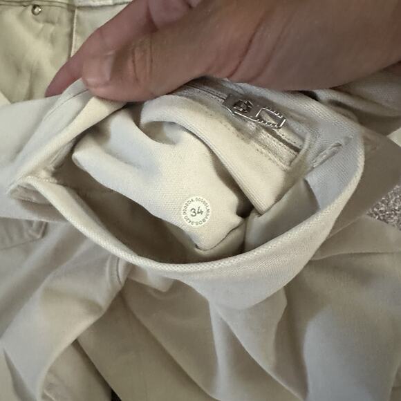 Men's Lululemon ABC Classic Fit Stretch White Cotton Chino Work Pants Sz 34 X 34 - Picture 4 of 4